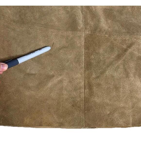 Vtg Banana Republic Skirt Size 6 Brown Suede 2002 Zip Genuine Leather Minimalist - Picture 7 of 8